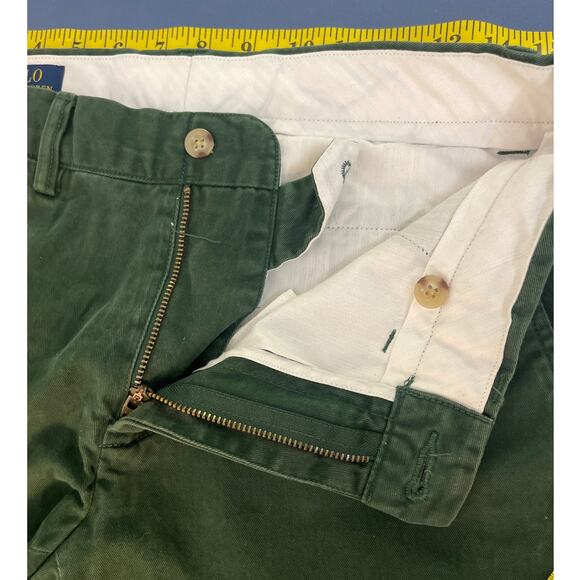 Polo Ralph Lauren Blue Label Slim Fit Chino Pants Size 30/32 Green Pre-owned - Picture 12 of 12